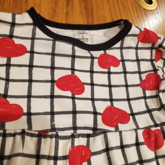 Long Sleeve Dress With Hearts 3T by Touched by Nature 100% Organic Cotton - Picture 5 of 12